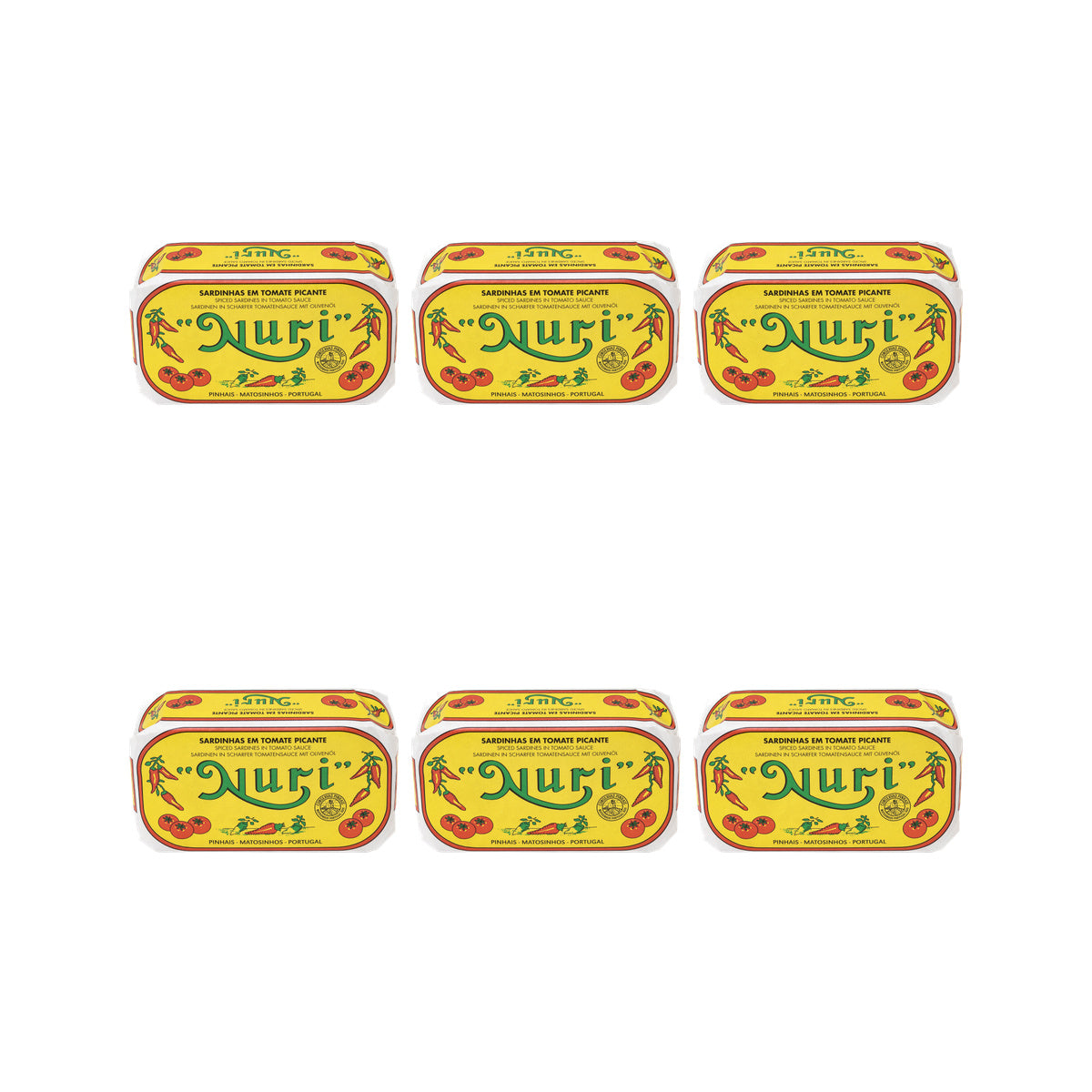 Nuri Spiced Sardines in Tomato Sauce 125g — 6 matching tins
