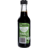 Back label of Niulife Organic Coconut Amino Sauce Original 250ml featuring usage instructions and brand message.