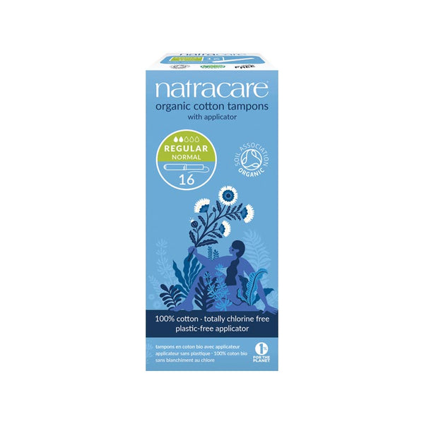 Natracare Organic Cotton Tampons Regular with Applicator 16 Pack