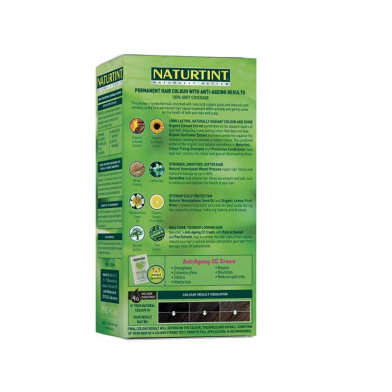 NaturTint 4G Golden Chestnut 155ml back label