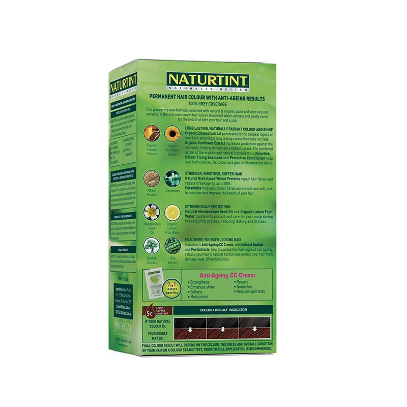 NaturTint 5C Light Copper Chestnut 155ml back label