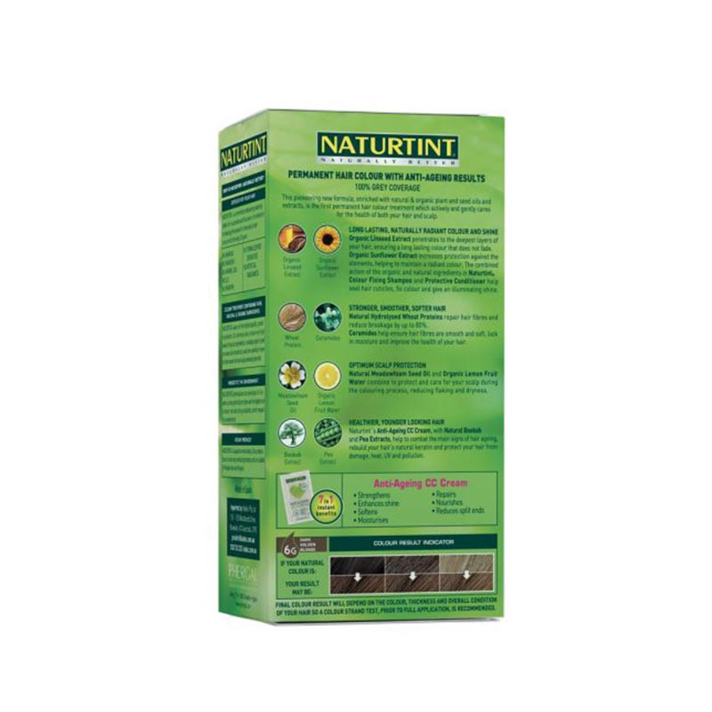 NaturTint 6G Dark Golden Blonde 155ml back label