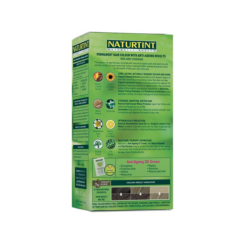 NaturTint 7N Hazelnut Blonde 155ml back label