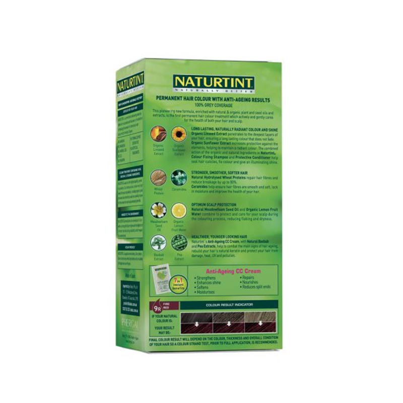 NaturTint 9R Fire Red 155ml back label