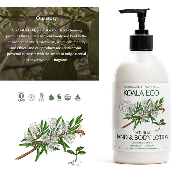 Koala Eco Hand & Body Lotion Rosalina and Peppermint 500ml product image 4