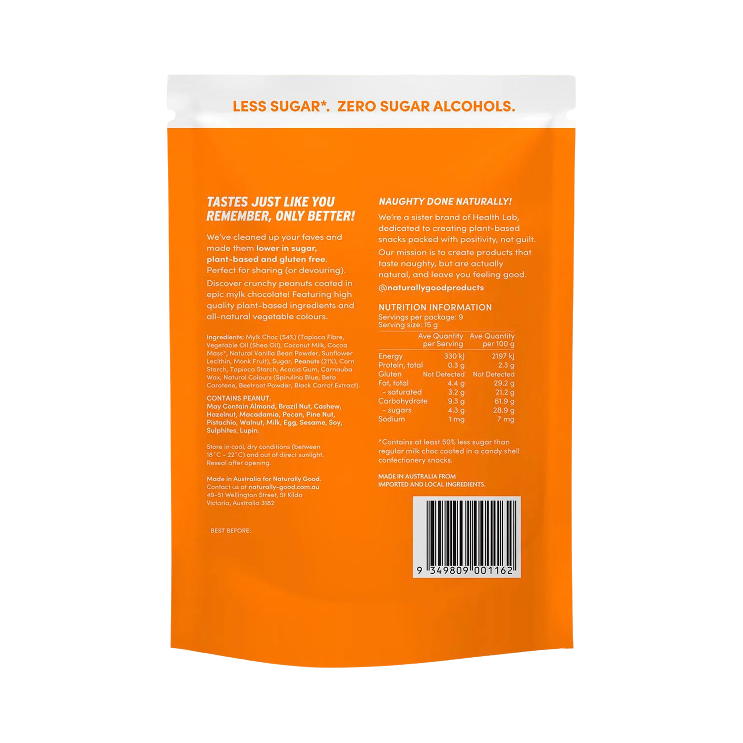 Naturally Good Peanut Partyz 50% less sugar 135g