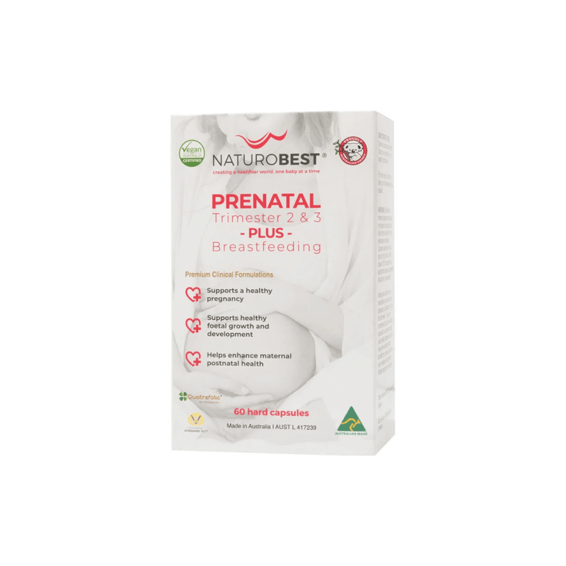 NaturoBest Prenatal Trimester 2 & 3 Plus Breastfeeding 60 Capsules