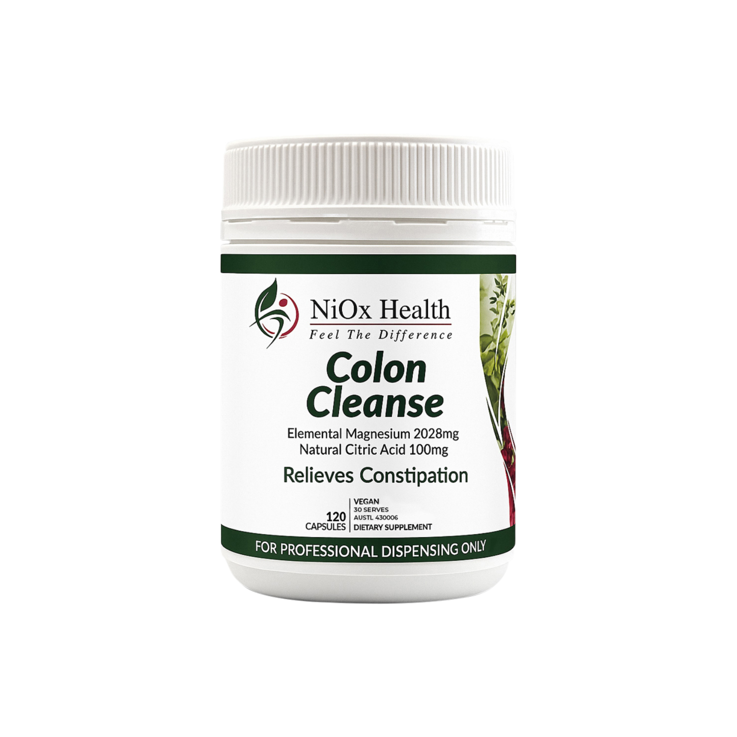 NiOx Health Colon Cleanse 120 Capsules | Gut Support