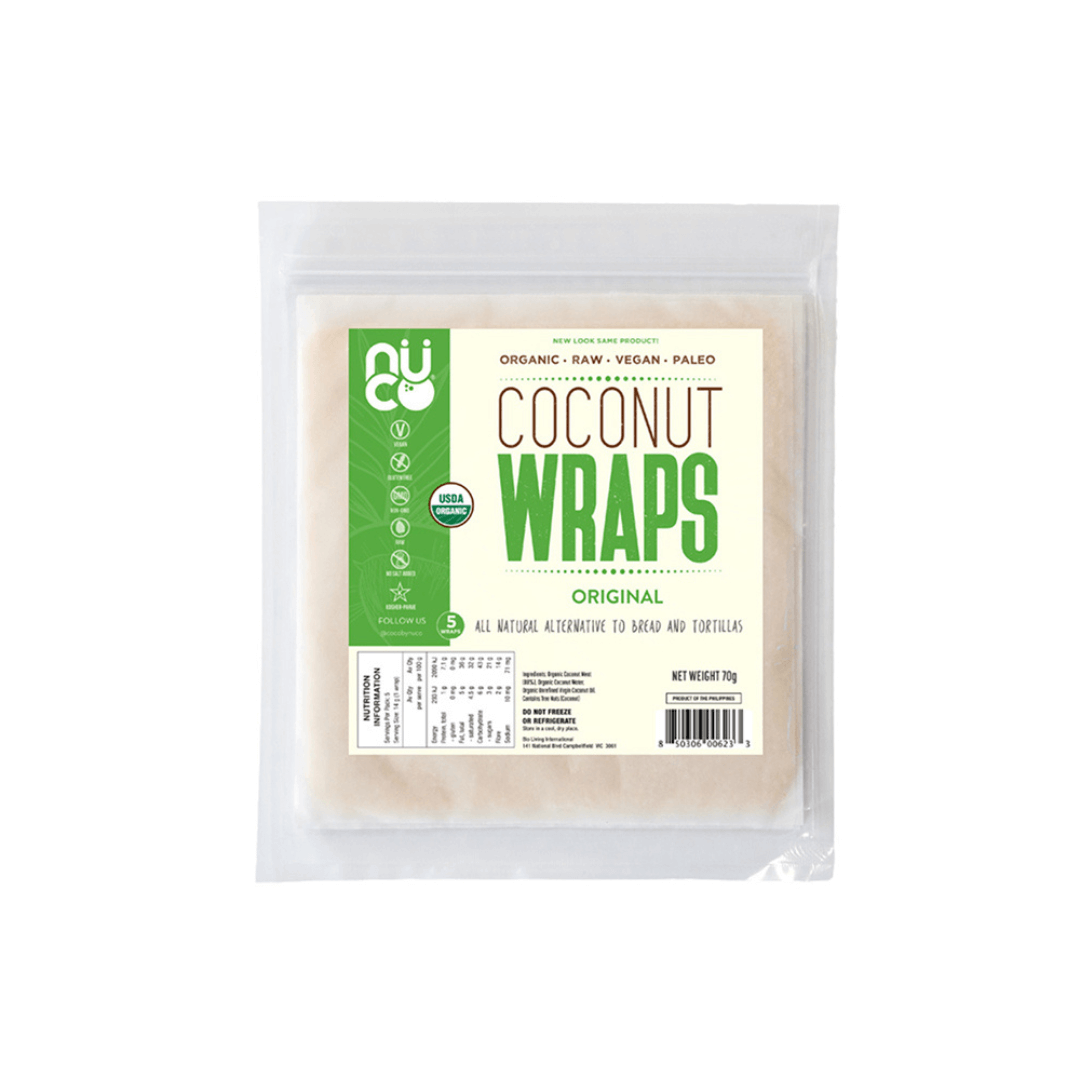 Nuco Organic Raw Coconut Wraps 70g (5x14g)