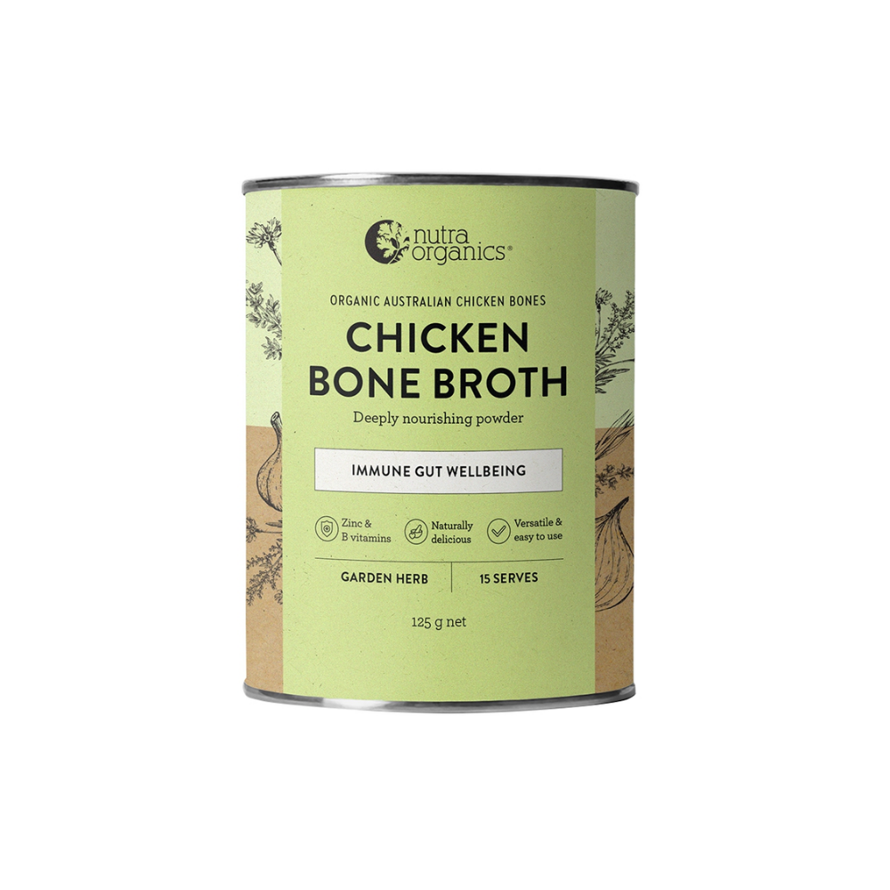 Nutra Organics Bone Broth Chicken Garden Herb 125g