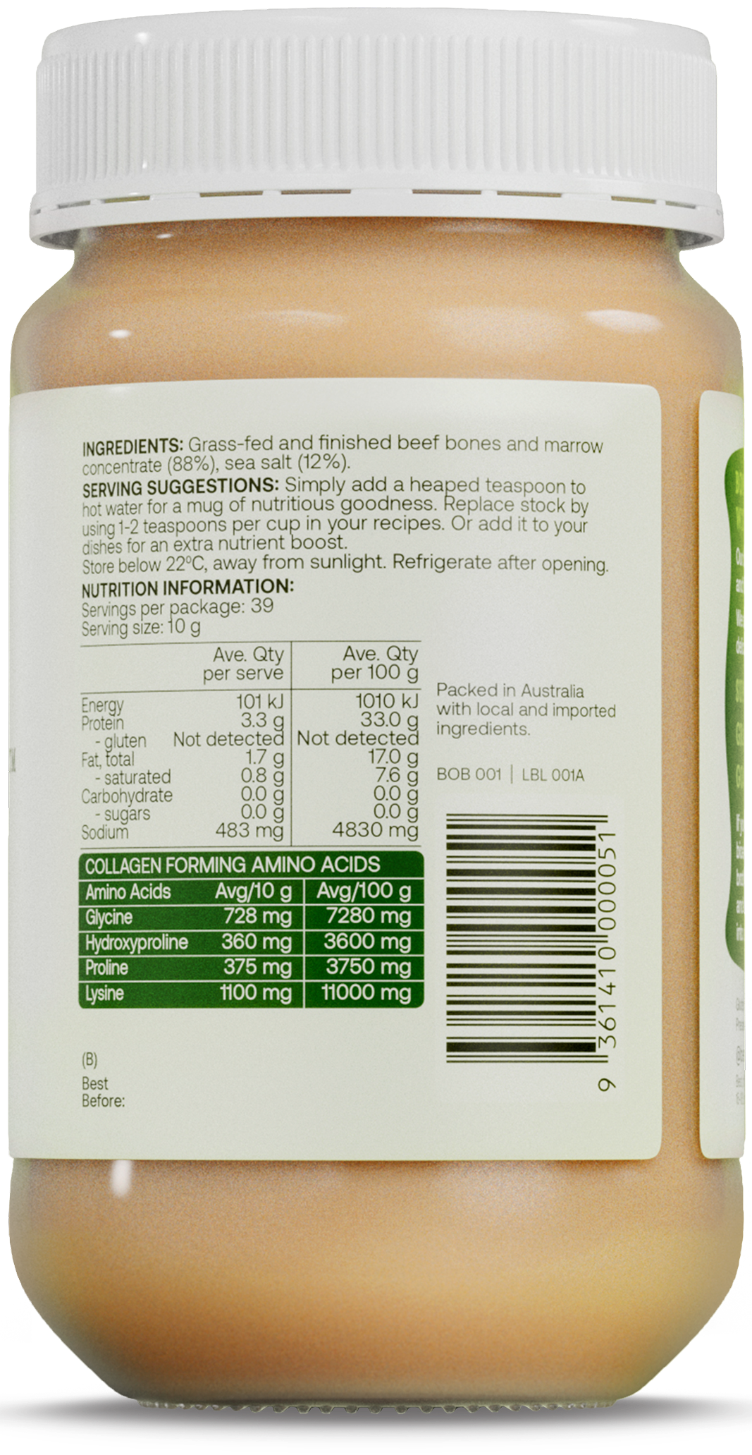 Best of the Bone Bone Broth Beef Real Broth Concentrate Original 390g gallery image 4