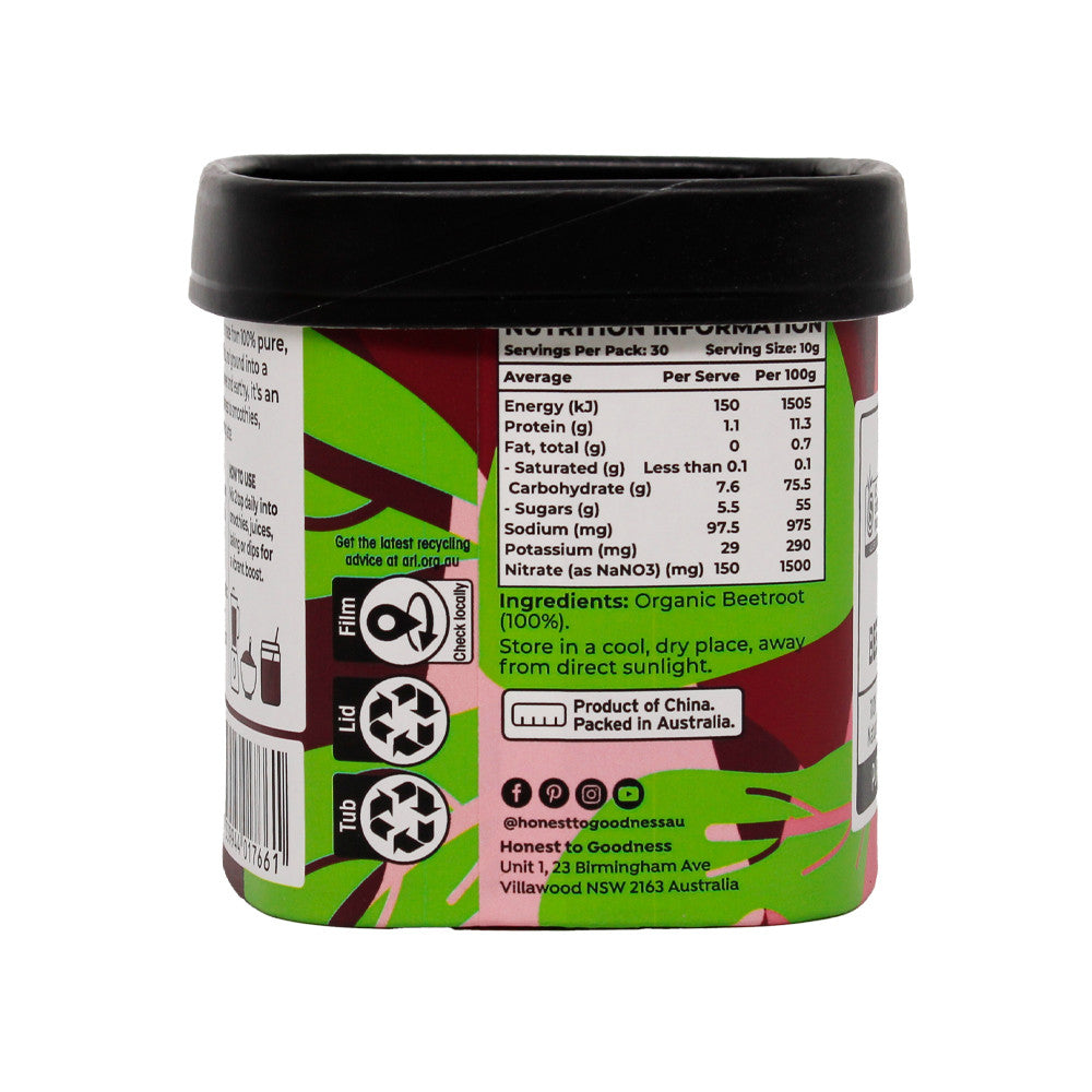 Honest to Goodness Beetroot Powder 300g nutrition information and country of origin