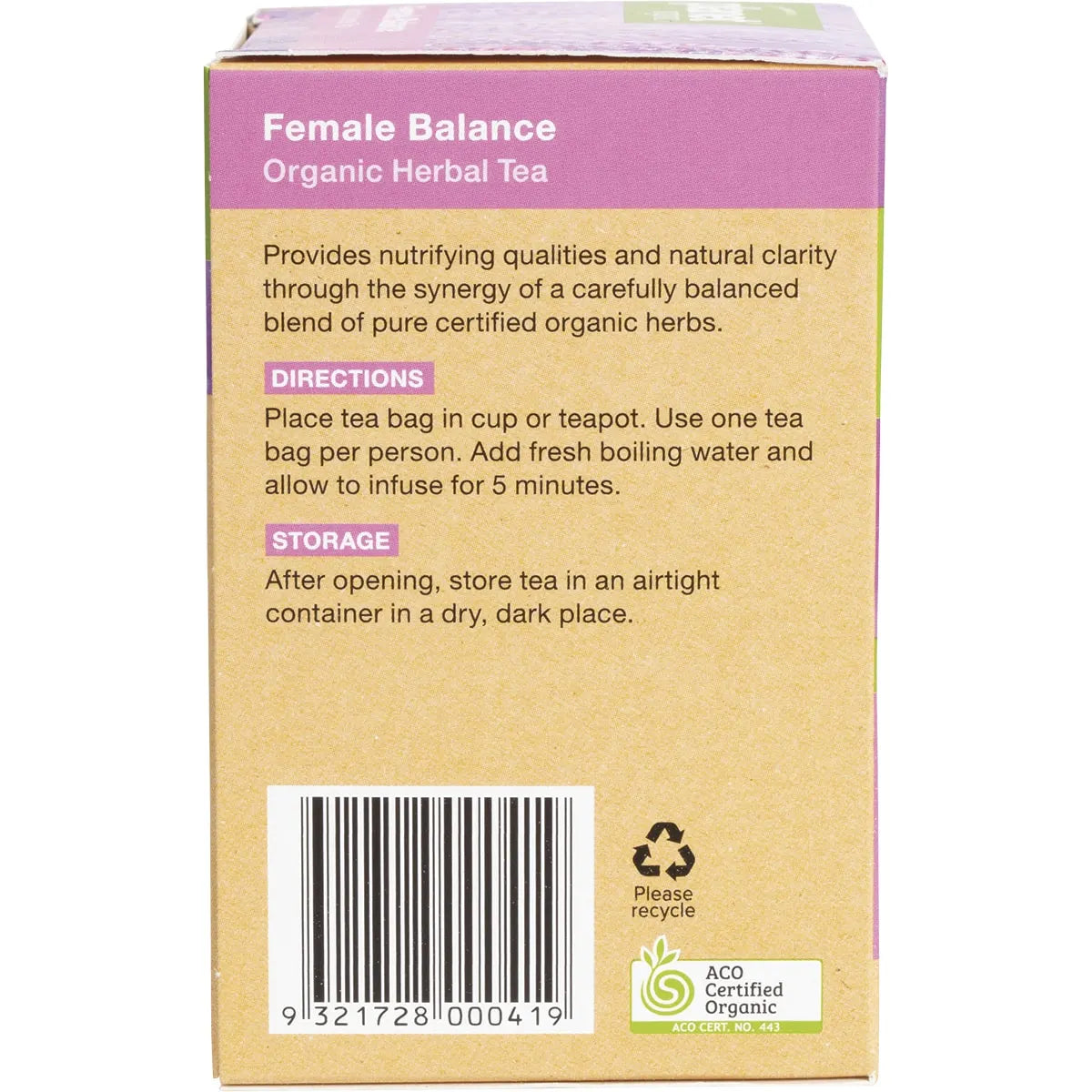 Planet Organic Female Balance Tea 25 Tea Bags
