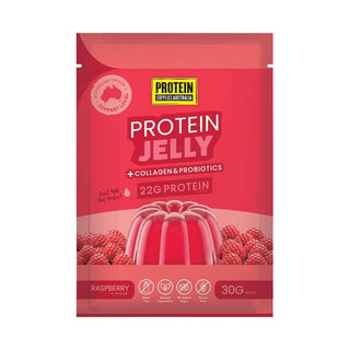 Protein Supplies Australia Protein Jelly with Collagen Raspberry 30g product packshot