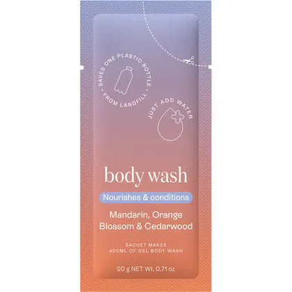 Epzen Body Wash Refill Pack Mandarin Orange Blossom & Cedarwood 2 pack — individual 20g refill sachet