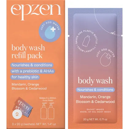 Epzen Body Wash Refill Pack Mandarin Orange Blossom & Cedarwood 2 pack