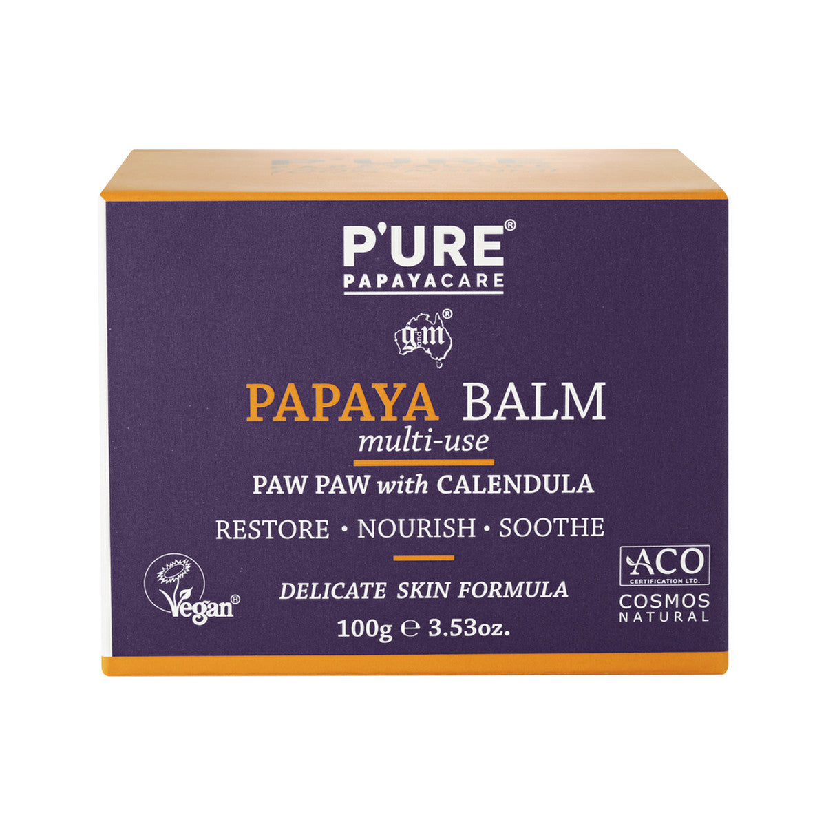 P'URE Papayacare Papaya Balm Multi-Use (Paw Paw with Calendula) 100g