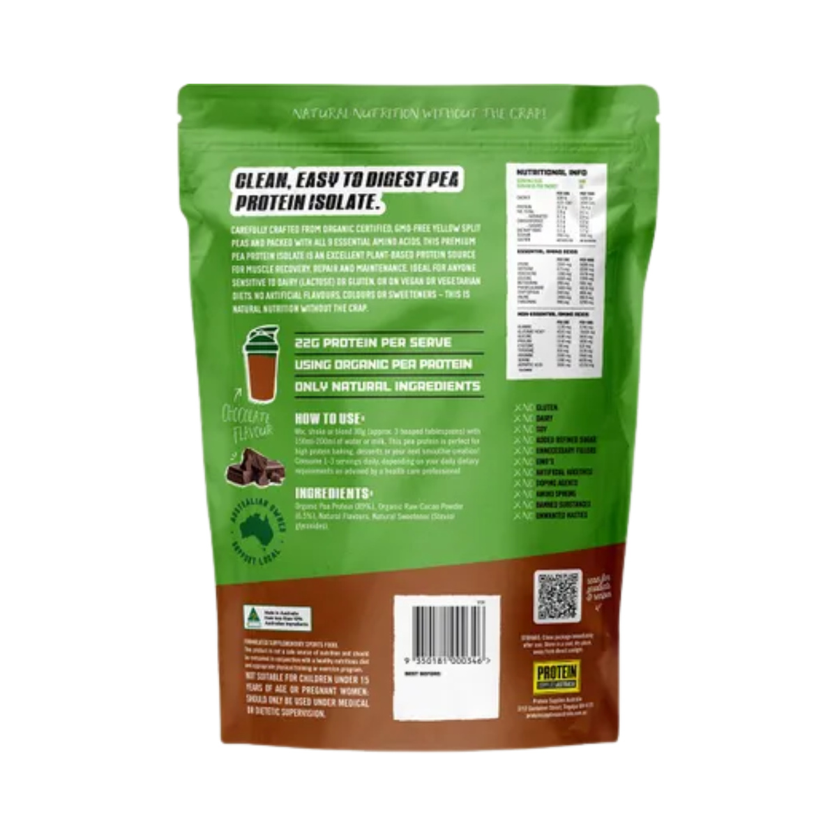 Protein Supplies Australia Pea Protein Isolate Chocolate product image 2