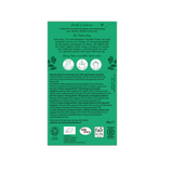 Back of Pukka Herbs Breathe In Tea Bags packaging, featuring herbal blend information and organic ingredients.