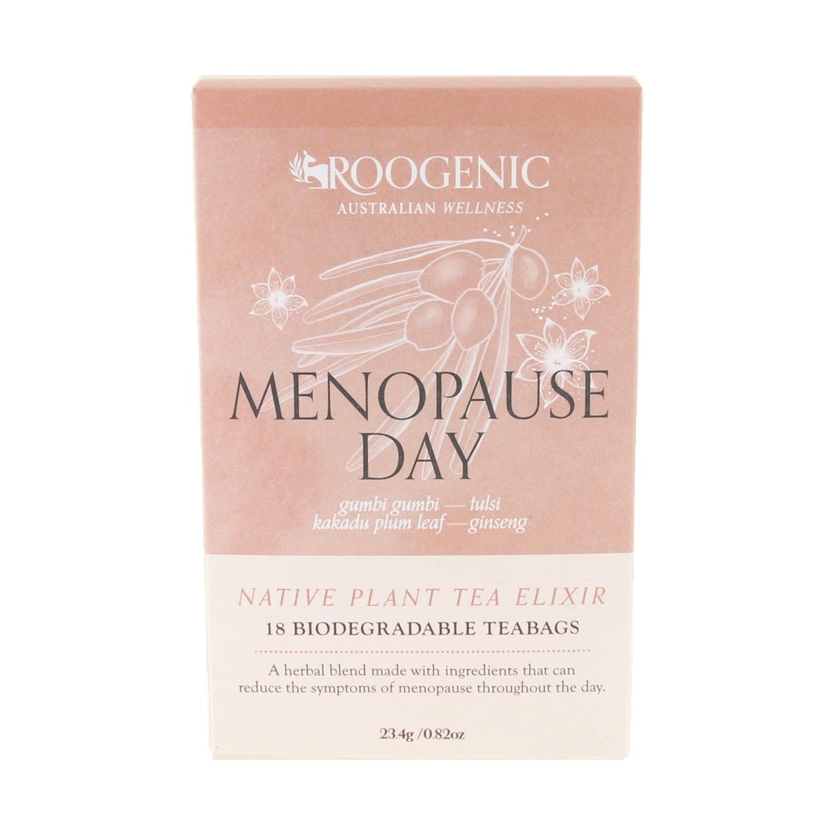 Roogenic Menopause Day Tea 18 Tea Bags — front pack