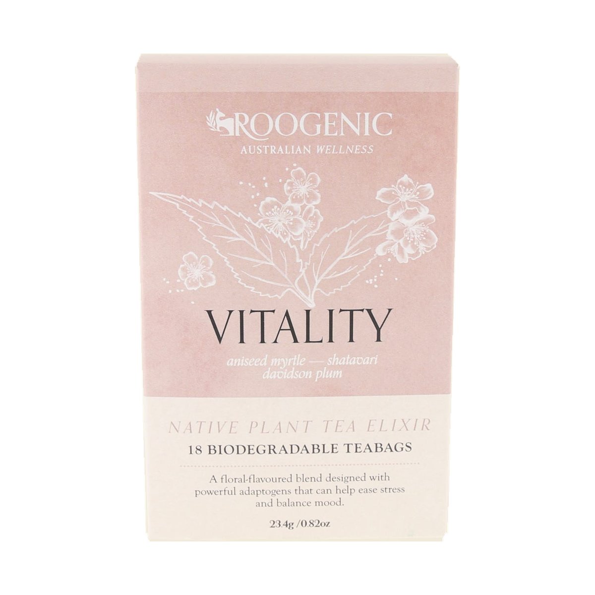 Roogenic Vitality Tea 18 Tea Bags — front pack