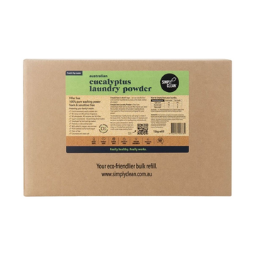 Simply Clean Eucalyptus Laundry Powder 15kg Refill Box — 15kg refill box, white background