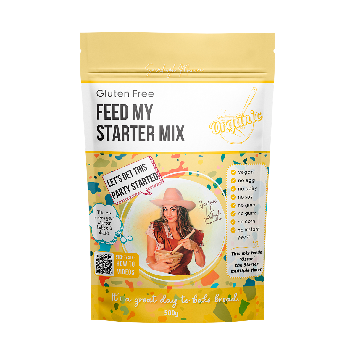 Sourdough Mumma Gluten Free Organic Feed My Starter Mix 500g front pack