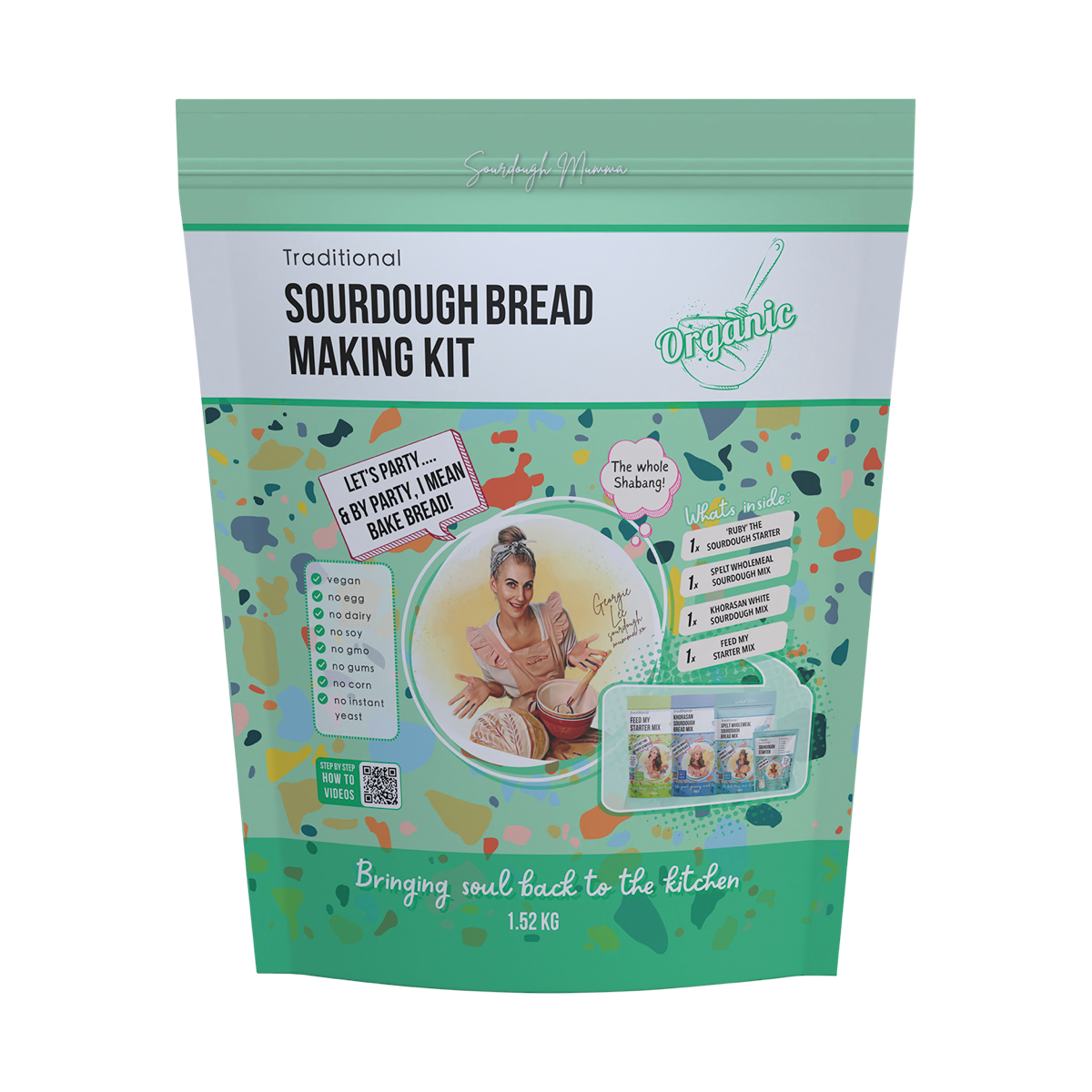 Sourdough Mumma Organic Traditional Sourdough Bread Making Kit 1.52kg front pack