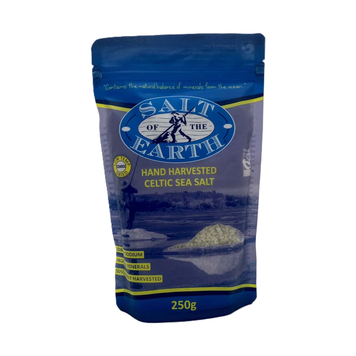 Salt of the Earth Celtic Sea Salt Low Temp Dried Coarse 250g product packshot