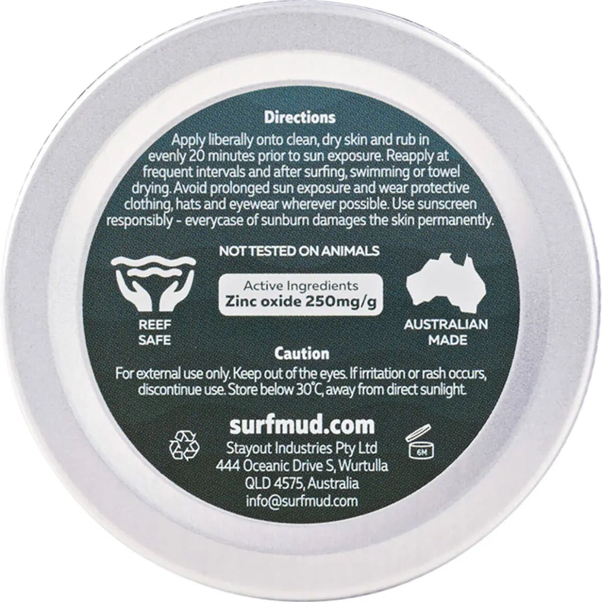 SURFMUD Ocean Addicts Sunscreen SPF 30 Tin 100g
