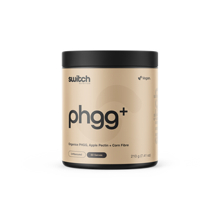 Switch Nutrition PHGG+ Unflavoured 210g current beige tub, front packshot