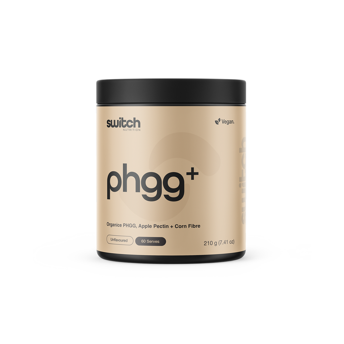 Switch Nutrition PHGG+ Unflavoured 210g current beige tub, front packshot