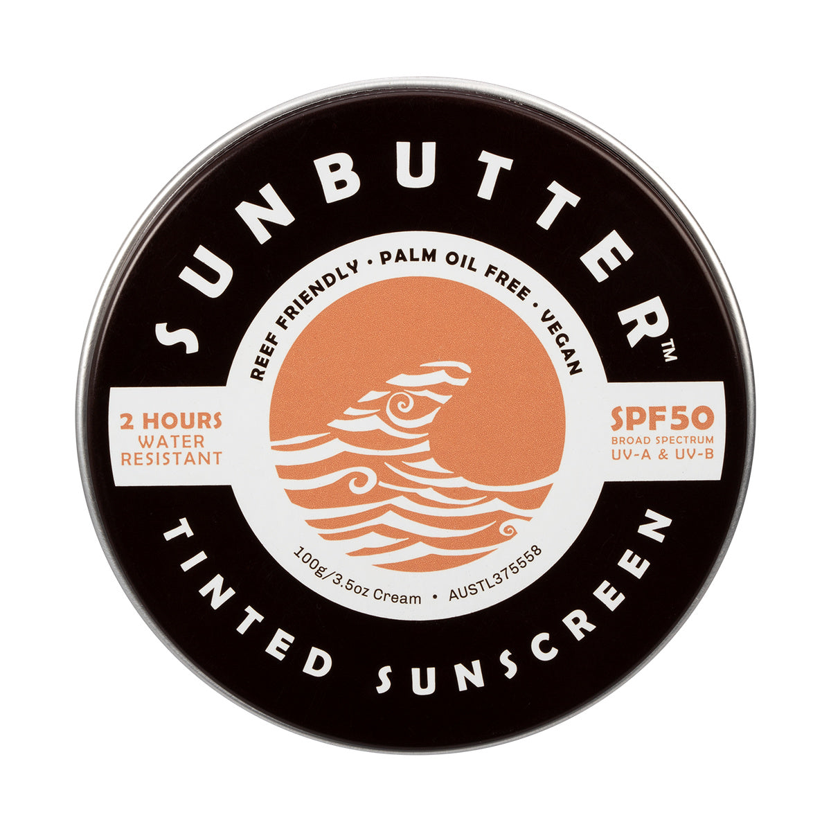 SunButter Skincare Tinted SPF50 Reef Safe Sunscreen 100g