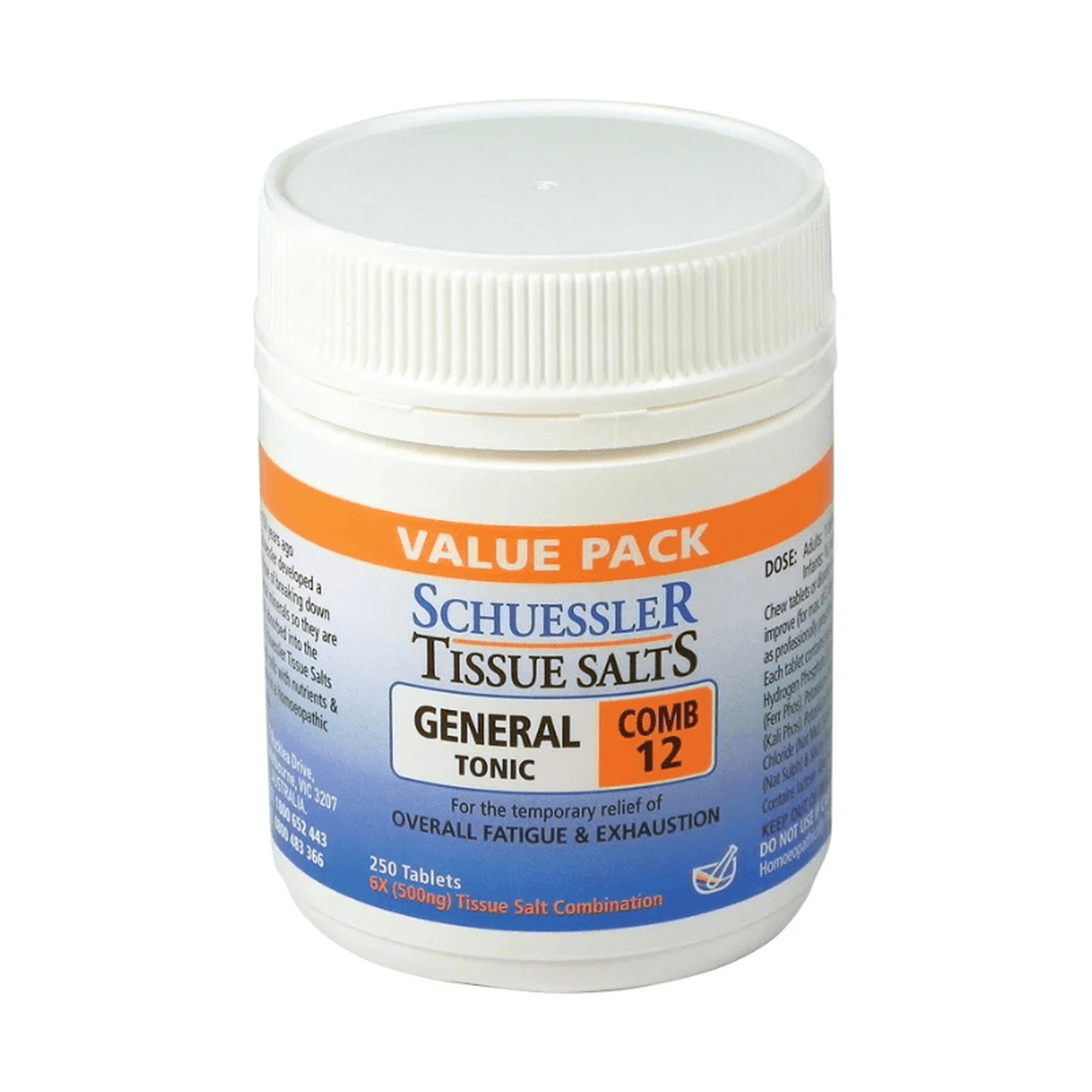 Schuessler Tissue Salts Comb 12 General Tonic 250 Tablets — product packshot