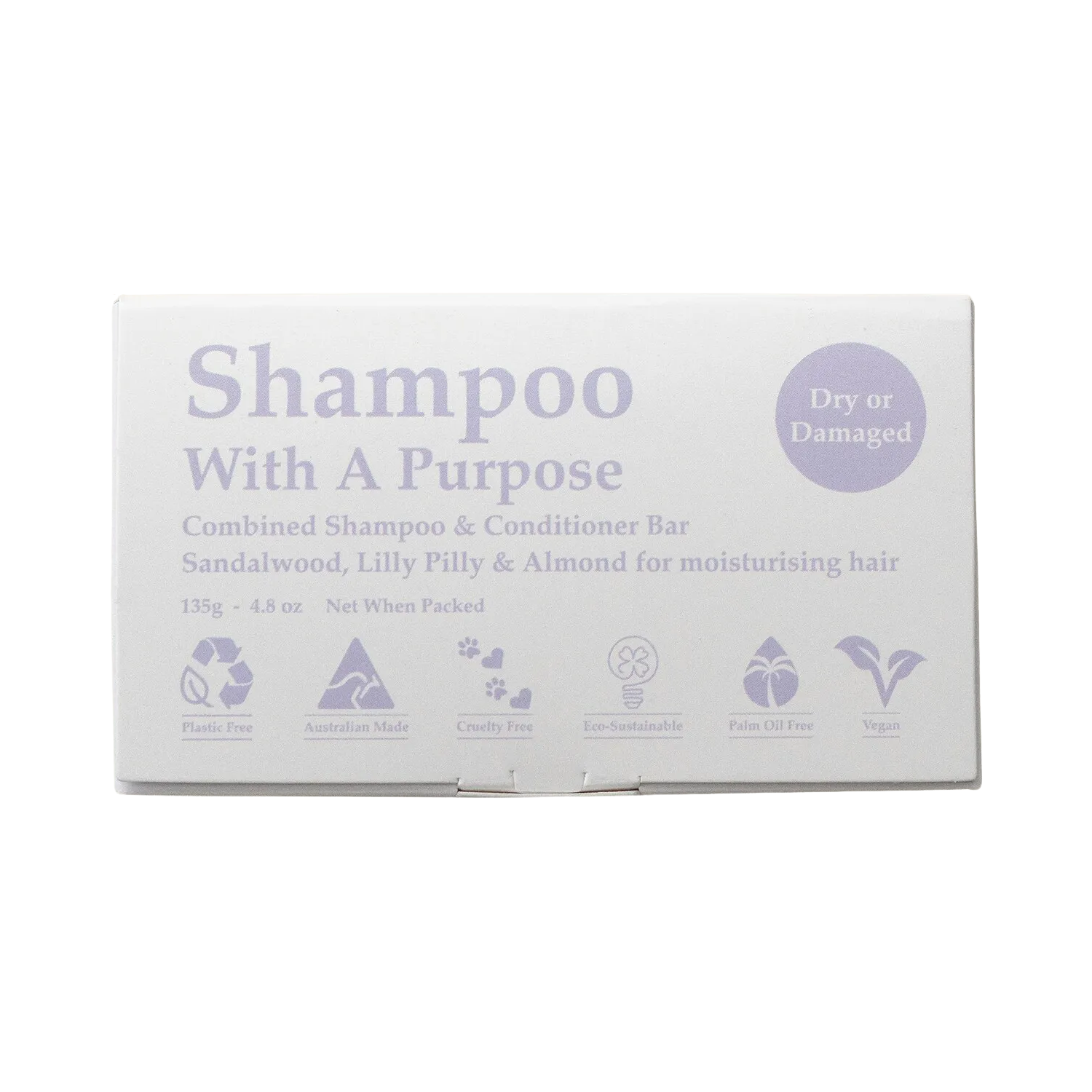 Shampoo with a Purpose Shampoo & Conditioner Bar Dry or Damaged Hair 135g