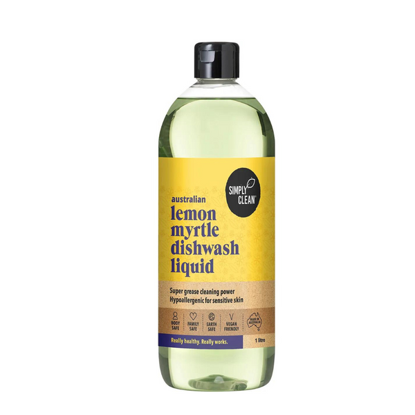 Simply Clean Australian Lemon Myrtle Dishwash Liquid 1L