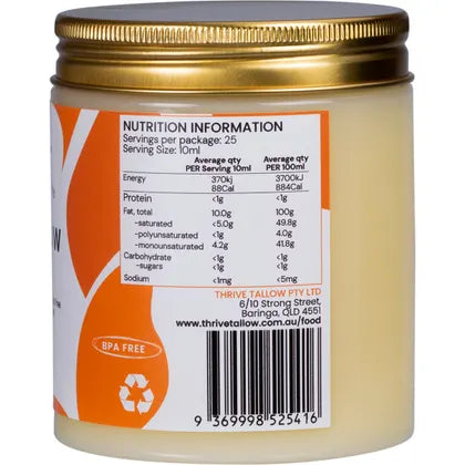 Thrive Tallow 100% Grass Fed Tallow