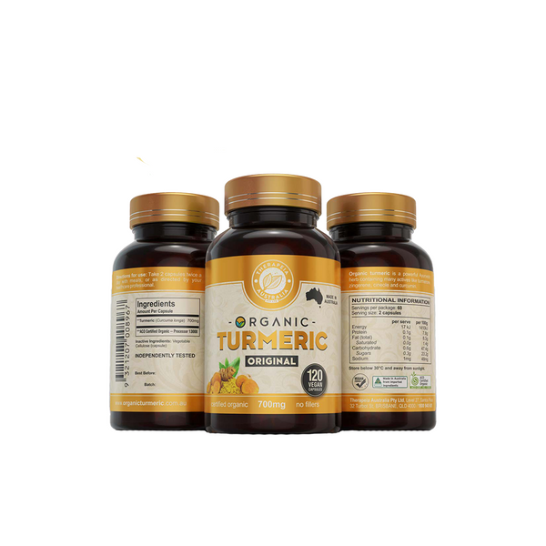 Therapeia Australia Organic Turmeric Original 120 Capsules 3 Pack