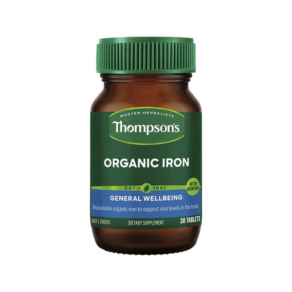 Thompson's Organic Iron 24mg 30 Tablets