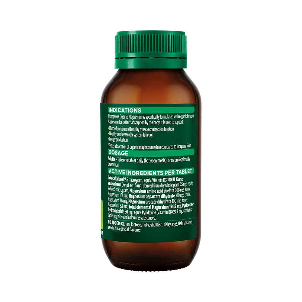 Thompson's Organic Magnesium 120 Tablets