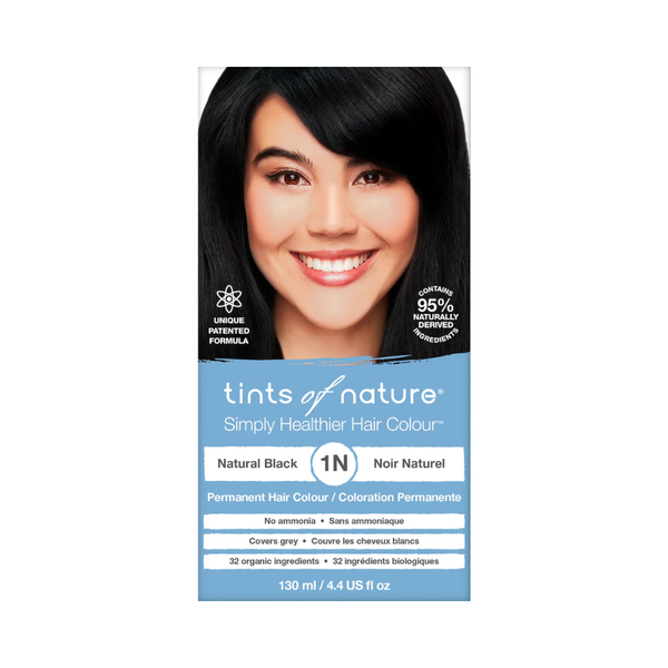 Tints of Nature 1N Natural Black Permanent Hair Colour 130ml