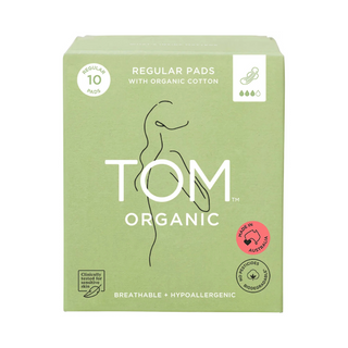 Tom Organic Cotton Pads with Wings Regular 10 pack