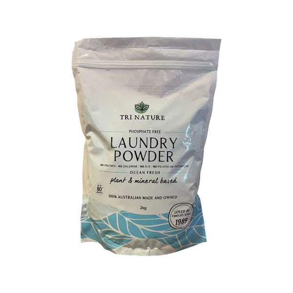 Tri Nature Alpha Plus Laundry Powder Ocean Fresh Soft Pack 2kg