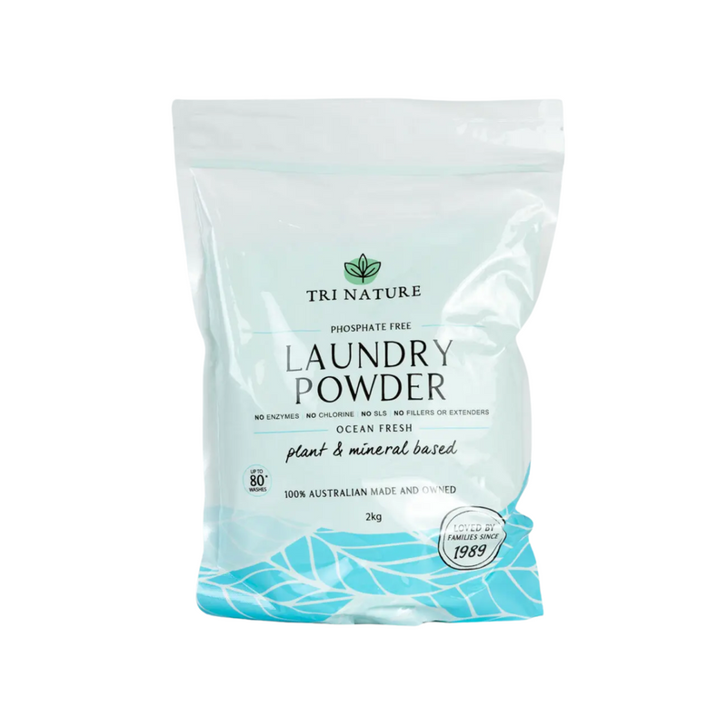 Tri Nature Alpha Plus Laundry Powder Ocean Fresh Soft Pack 2kg