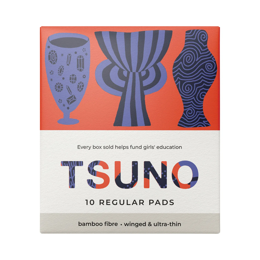 Tsuno Natural Bamboo Pads Regular Winged & Ultra Thin 10 Pack