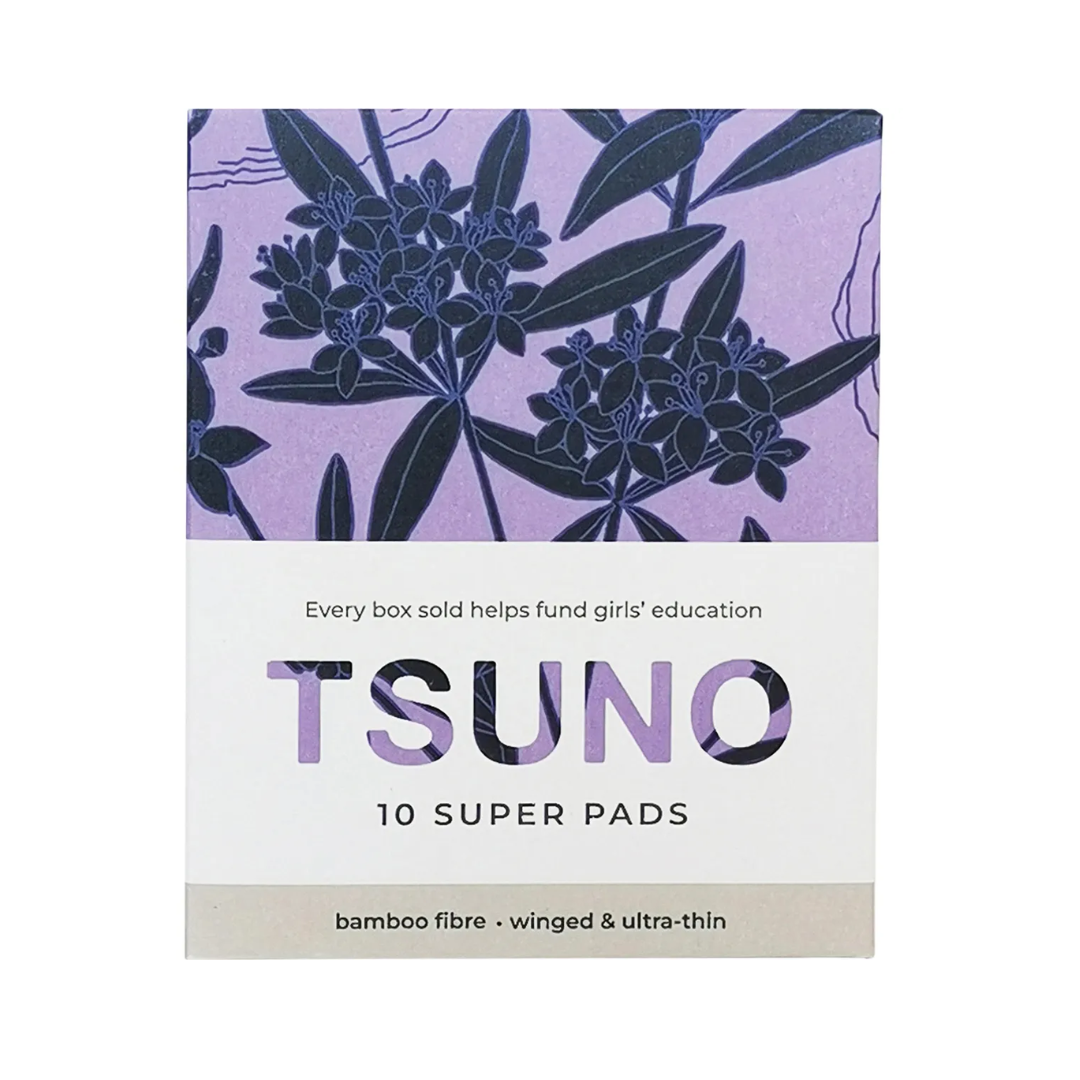 Tsuno Natural Bamboo Pads Super Winged & Ultra Thin 10 Pack