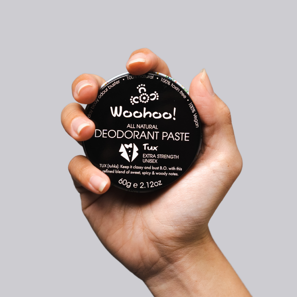 Woohoo Tux Natural Deodorant Paste – lifestyle