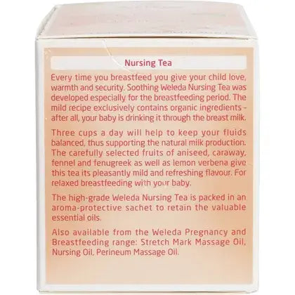 Weleda Nursing Tea Bags 20 Pack — tea carton directions side