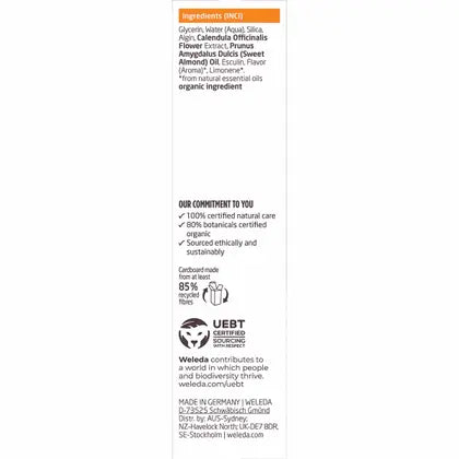 Weleda Children's Tooth Gel 50ml — tooth gel carton ingredients panel