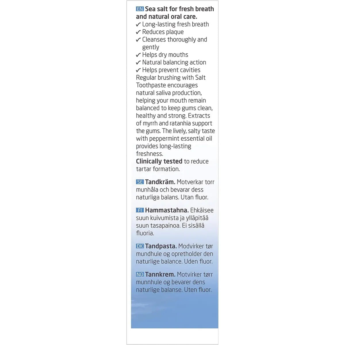 Weleda Salt Toothpaste Salty Peppermint Flavour 75ml — toothpaste directions panel